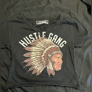 Hustlegang crop top size large